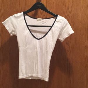 Brandy Melville White VNeck Tee